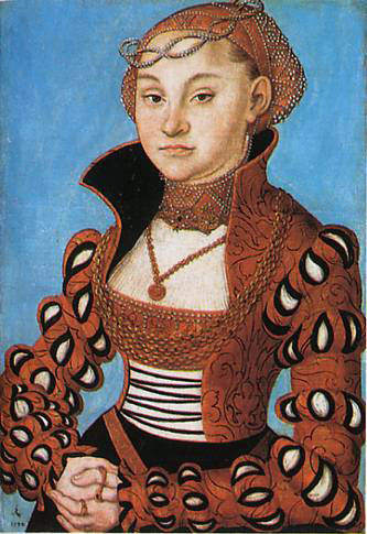 Lucas  Cranach Portrait dune noble dame saxonne